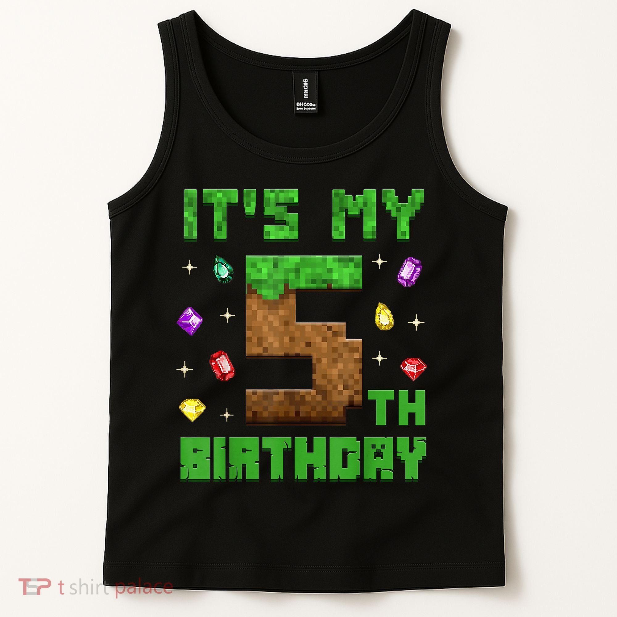 Birthday Boy It'S My 5th Birthday Gamer Pixel Number Tank Top