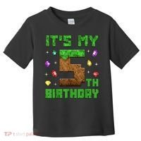 Birthday Boy It'S My 5th Birthday Gamer Pixel Number Toddler T-Shirt thumb 0