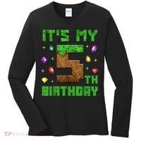 Birthday Boy It'S My 5th Birthday Gamer Pixel Number Women's Long Sleeve Shirt thumb 0
