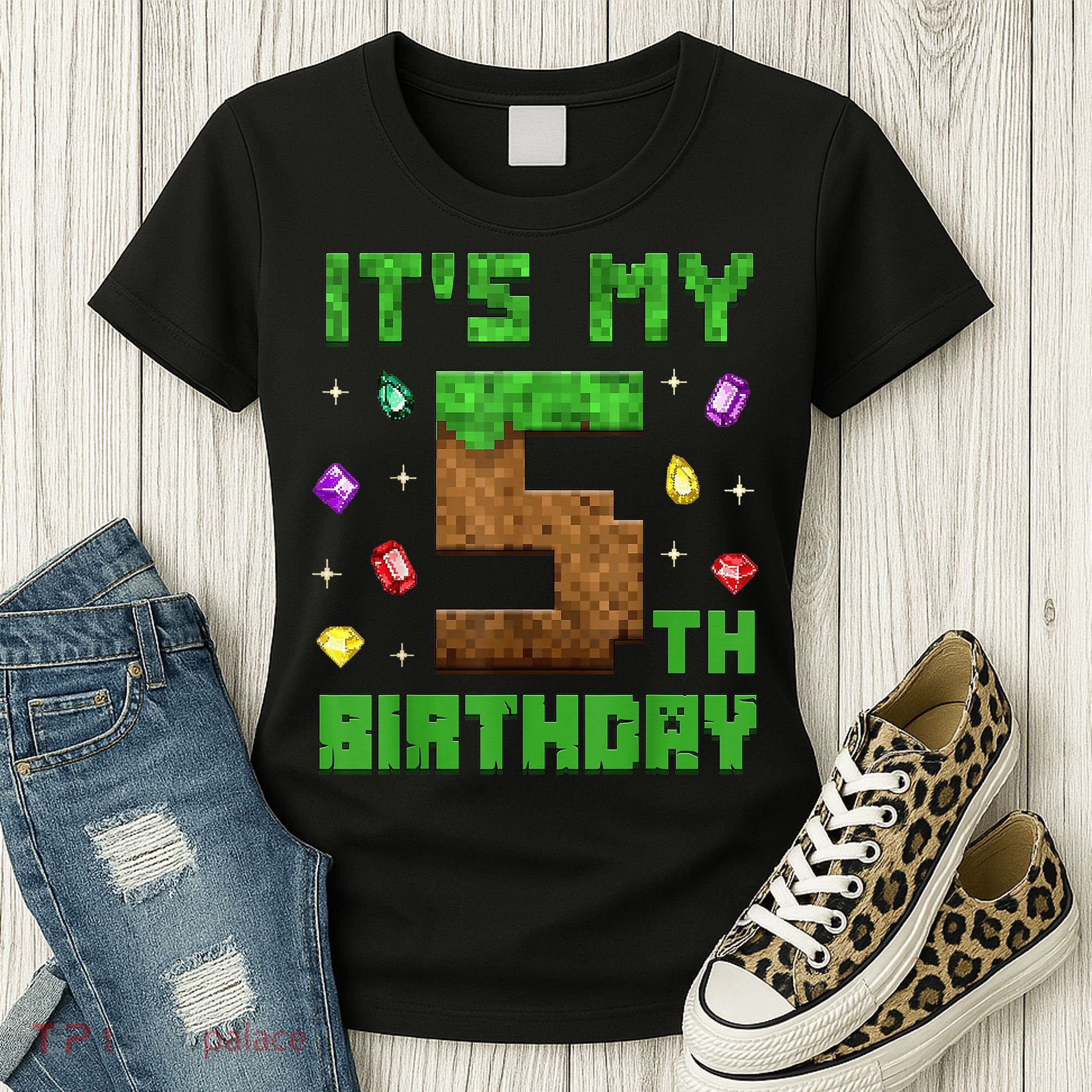 Birthday Boy It'S My 5th Birthday Gamer Pixel Number Women's T-Shirt
