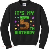 Birthday Boy It'S My 5th Birthday Gamer Pixel Number Kids Sweatshirt thumb 0