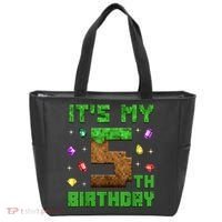 Birthday Boy It'S My 5th Birthday Gamer Pixel Number Tote Bag thumb 0