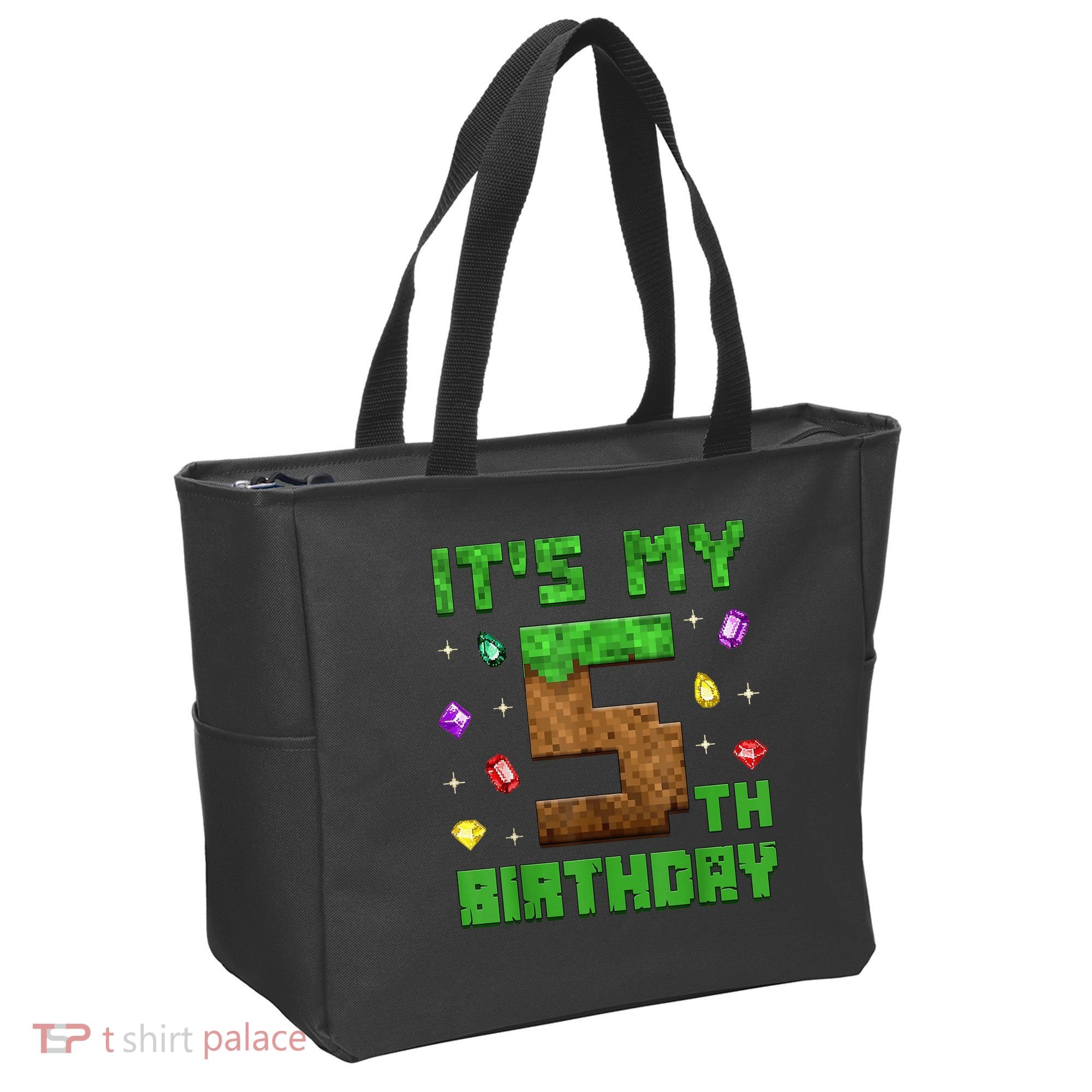 Birthday Boy It'S My 5th Birthday Gamer Pixel Number Tote Bag