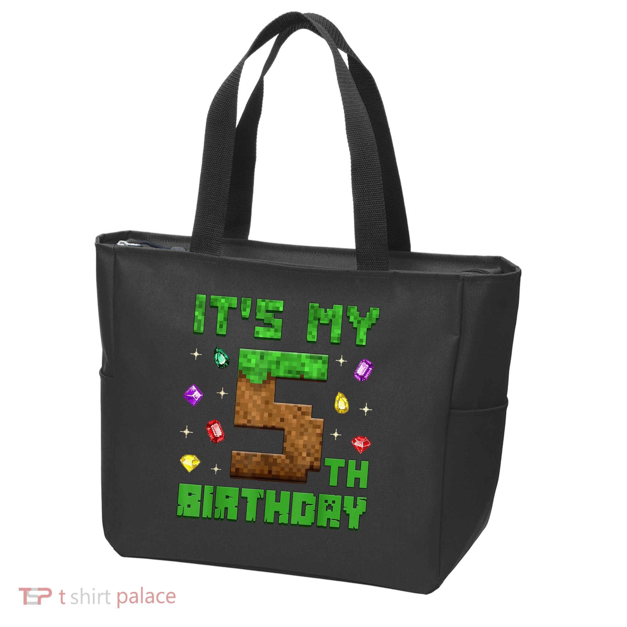 Birthday Boy It'S My 5th Birthday Gamer Pixel Number Tote Bag