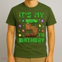 Birthday Boy It'S My 5th Birthday Gamer Pixel Number T-Shirt thumb 3