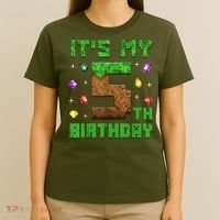 Birthday Boy It'S My 5th Birthday Gamer Pixel Number T-Shirt thumb 4
