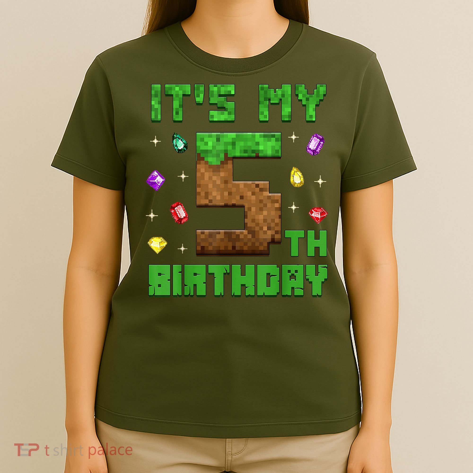 Birthday Boy It'S My 5th Birthday Gamer Pixel Number T-Shirt