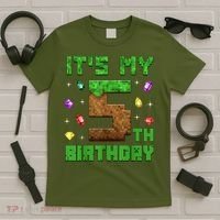 Birthday Boy It'S My 5th Birthday Gamer Pixel Number T-Shirt thumb 5