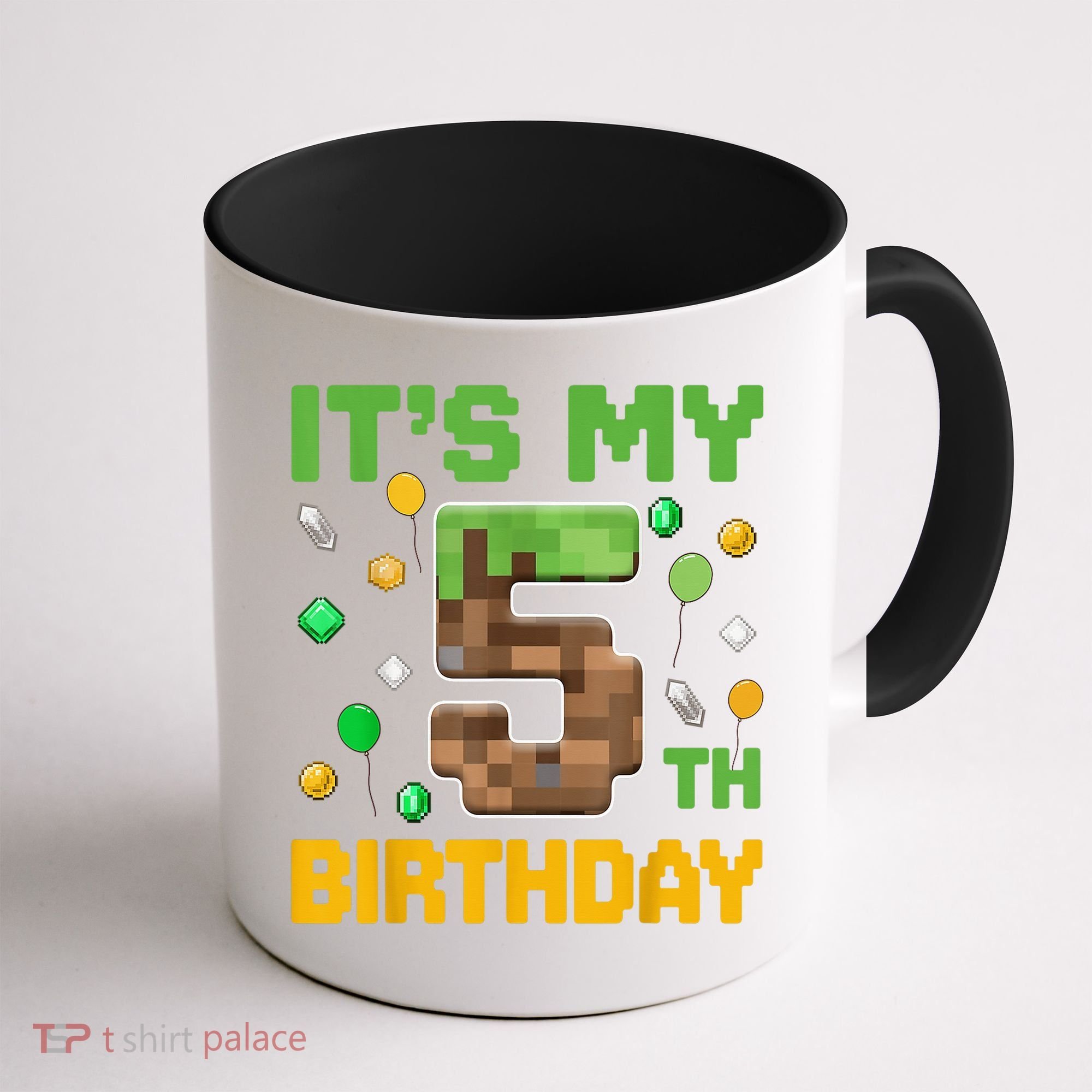 Birthday Boy It'S My 5th Birthday Gamer Pixel Number Coffee Mug