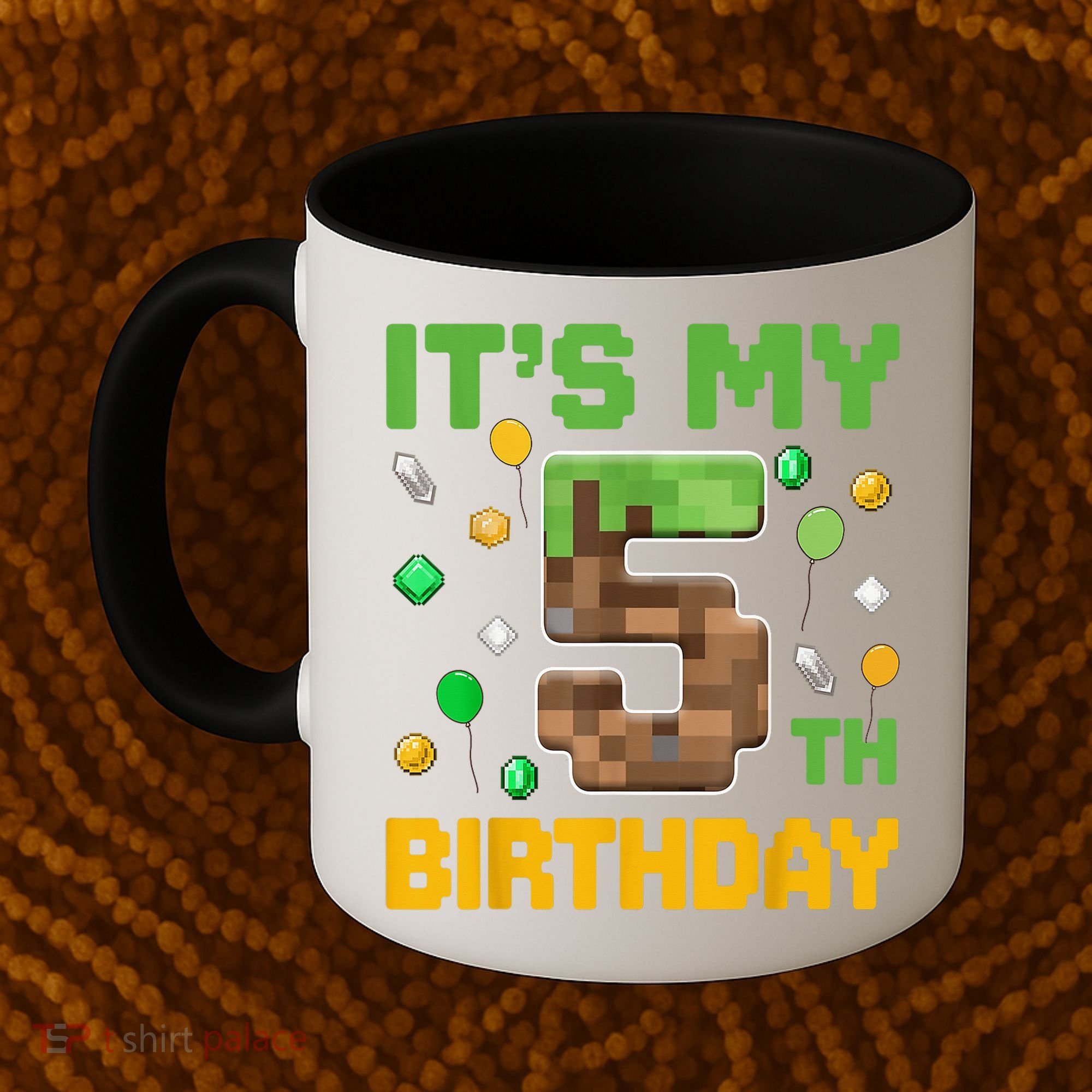 Birthday Boy It'S My 5th Birthday Gamer Pixel Number Coffee Mug