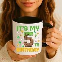 Birthday Boy It'S My 5th Birthday Gamer Pixel Number Coffee Mug thumb 3