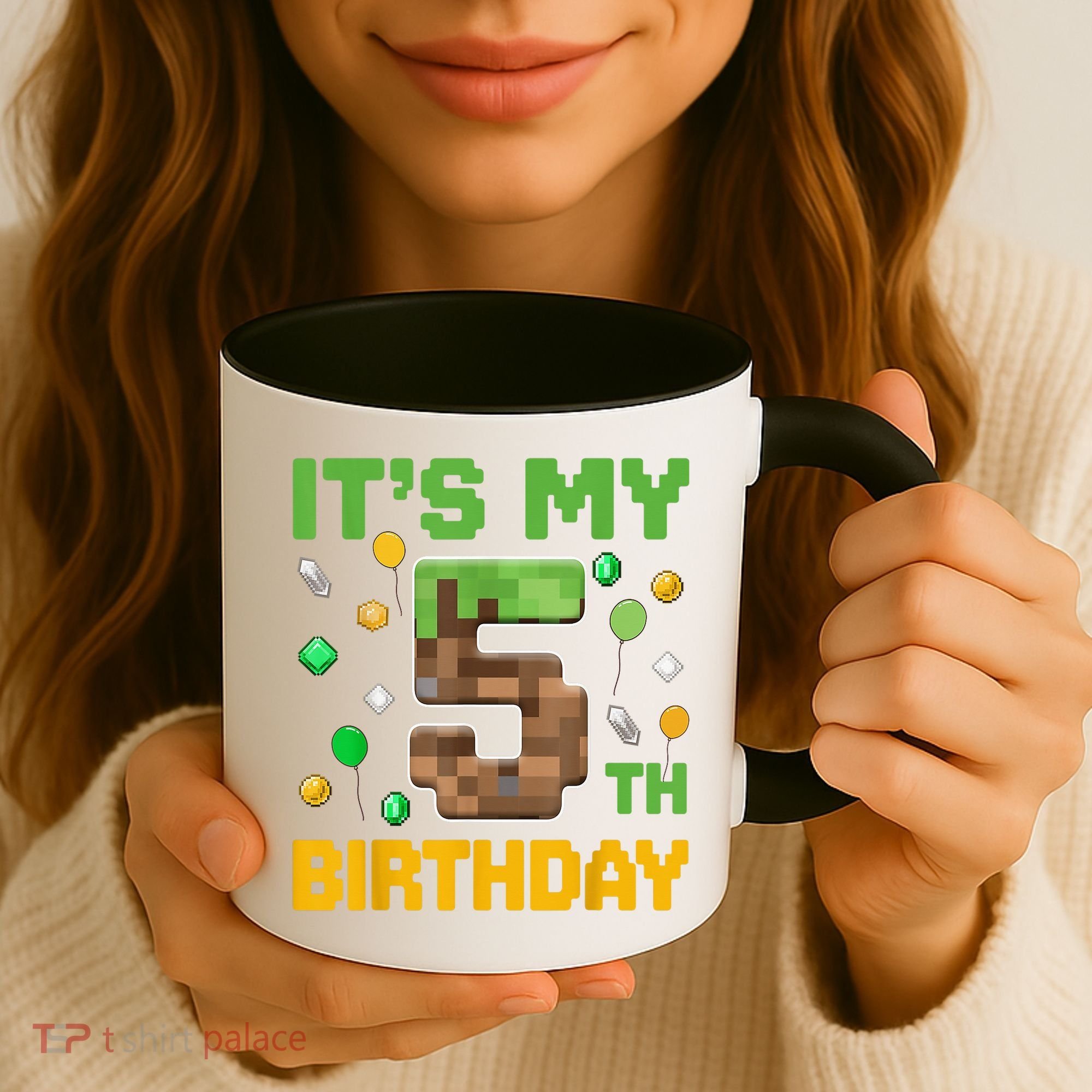 Birthday Boy It'S My 5th Birthday Gamer Pixel Number Coffee Mug