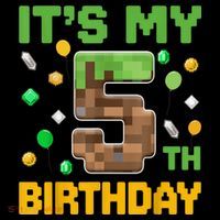 Birthday Boy It'S My 5th Birthday Gamer Pixel Number Coffee Mug thumb 5