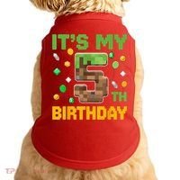 Birthday Boy It'S My 5th Birthday Gamer Pixel Number Doggie Tank thumb 0