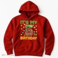 Birthday Boy It'S My 5th Birthday Gamer Pixel Number Hoodie thumb 0