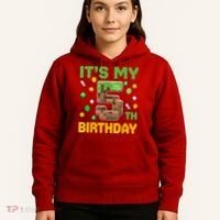 Birthday Boy It'S My 5th Birthday Gamer Pixel Number Hoodie thumb 5