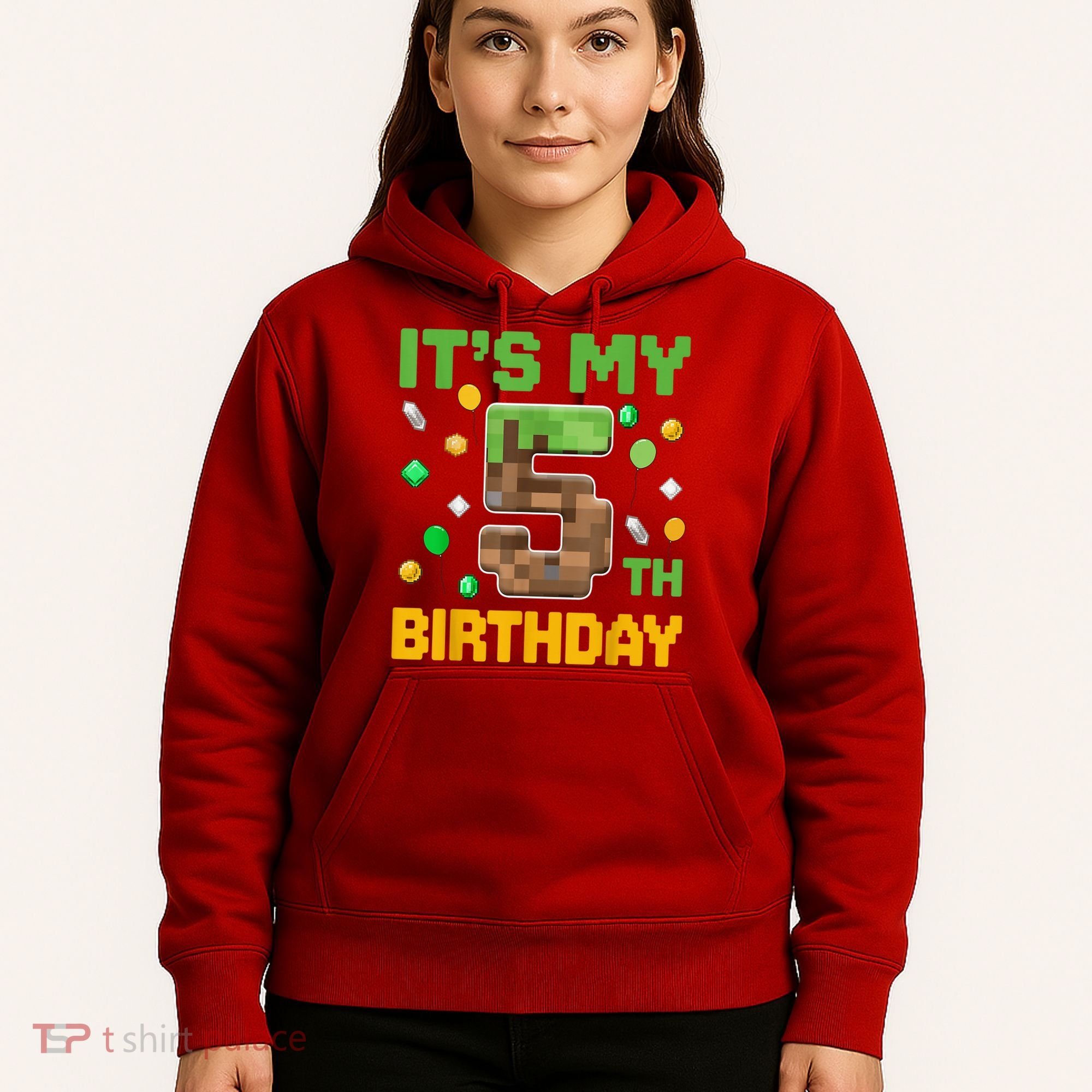 Birthday Boy It'S My 5th Birthday Gamer Pixel Number Hoodie