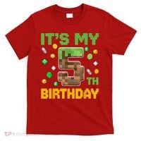 Birthday Boy It'S My 5th Birthday Gamer Pixel Number T-Shirt thumb 0