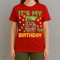 Birthday Boy It'S My 5th Birthday Gamer Pixel Number T-Shirt thumb 4