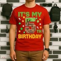 Birthday Boy It'S My 5th Birthday Gamer Pixel Number T-Shirt thumb 6