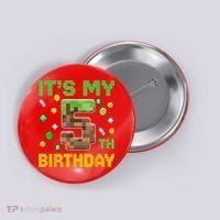 Birthday Boy It'S My 5th Birthday Gamer Pixel Number Button thumb 0