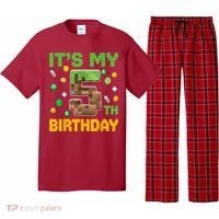 Birthday Boy It'S My 5th Birthday Gamer Pixel Number Pajama Set thumb 0