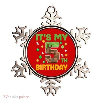 Birthday Boy It'S My 5th Birthday Gamer Pixel Number Ornament
