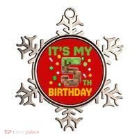 Birthday Boy It'S My 5th Birthday Gamer Pixel Number Ornament thumb 0