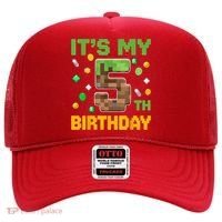 Birthday Boy It'S My 5th Birthday Gamer Pixel Number Hat thumb 0