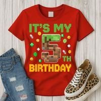 Birthday Boy It'S My 5th Birthday Gamer Pixel Number Women's T-Shirt thumb 3