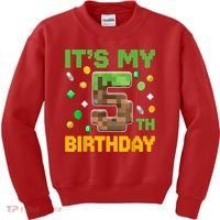 Birthday Boy It'S My 5th Birthday Gamer Pixel Number Kids Sweatshirt thumb 0
