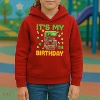 Birthday Boy It'S My 5th Birthday Gamer Pixel Number Kids Hoodie thumb 3
