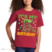 Birthday Boy It'S My 5th Birthday Gamer Pixel Number Kids T-Shirt thumb 2
