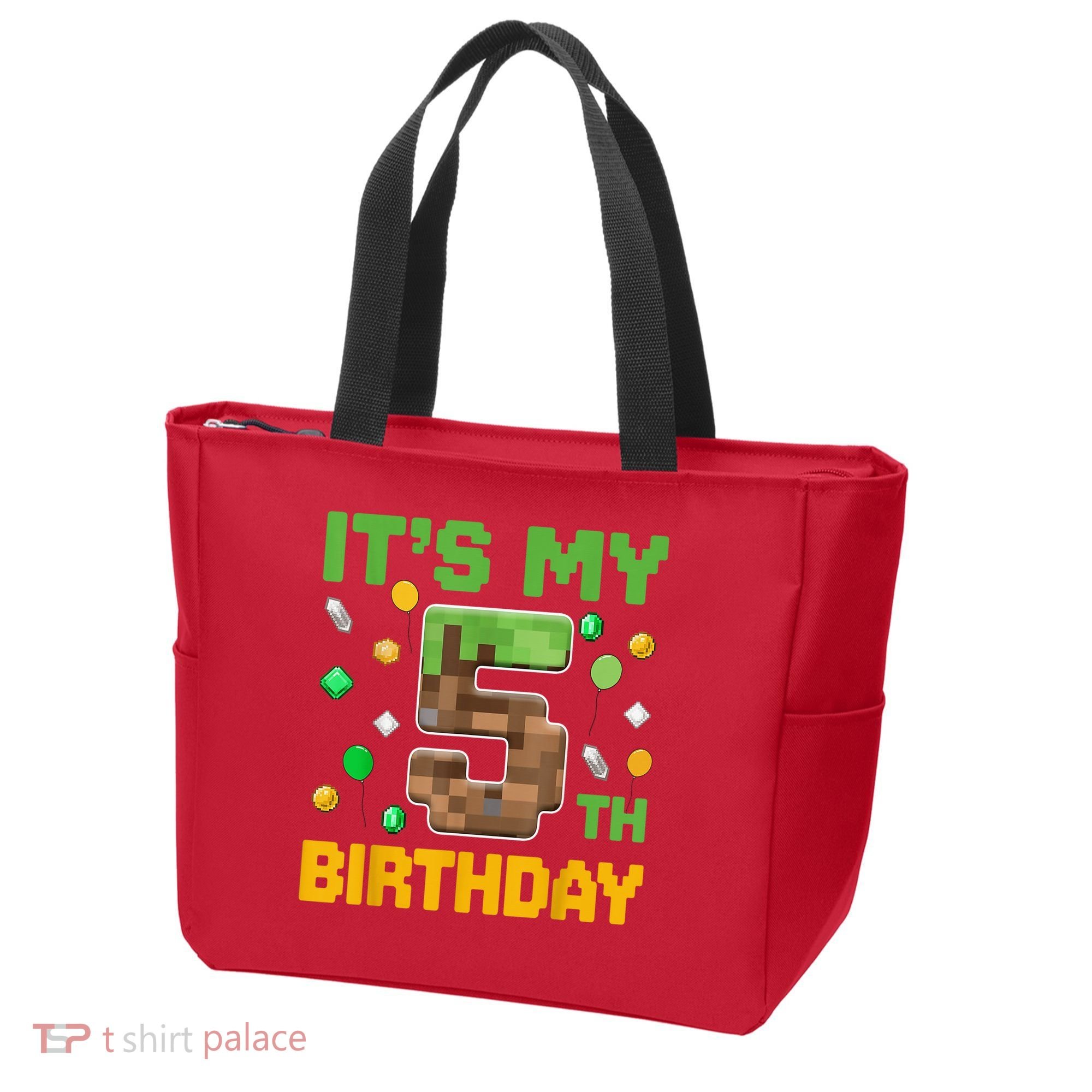 Birthday Boy It'S My 5th Birthday Gamer Pixel Number Tote Bag
