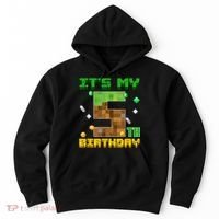 Birthday Boy It'S My 5th Birthday Gamer Pixel Number Hoodie thumb 0