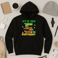 Birthday Boy It'S My 5th Birthday Gamer Pixel Number Hoodie thumb 3