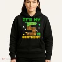 Birthday Boy It'S My 5th Birthday Gamer Pixel Number Hoodie thumb 5