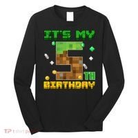 Birthday Boy It'S My 5th Birthday Gamer Pixel Number Long Sleeve Shirt thumb 0
