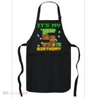 Birthday Boy It'S My 5th Birthday Gamer Pixel Number Apron thumb 0
