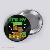Birthday Boy It'S My 5th Birthday Gamer Pixel Number Button thumb 0