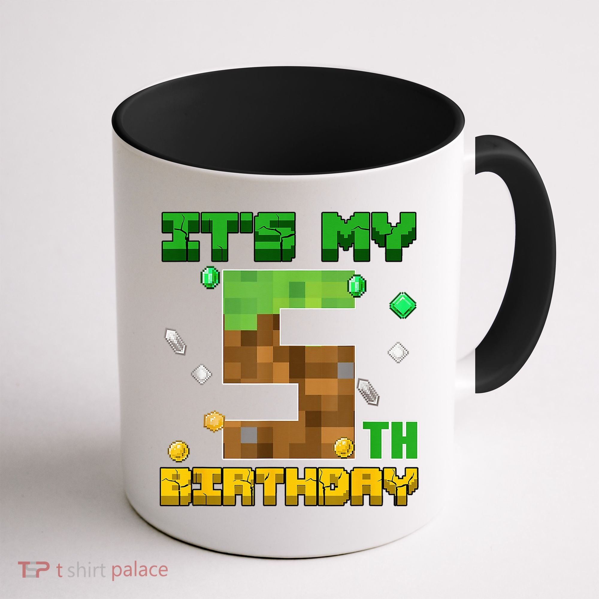 Birthday Boy It'S My 5th Birthday Gamer Pixel Number Coffee Mug