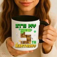 Birthday Boy It'S My 5th Birthday Gamer Pixel Number Coffee Mug thumb 3