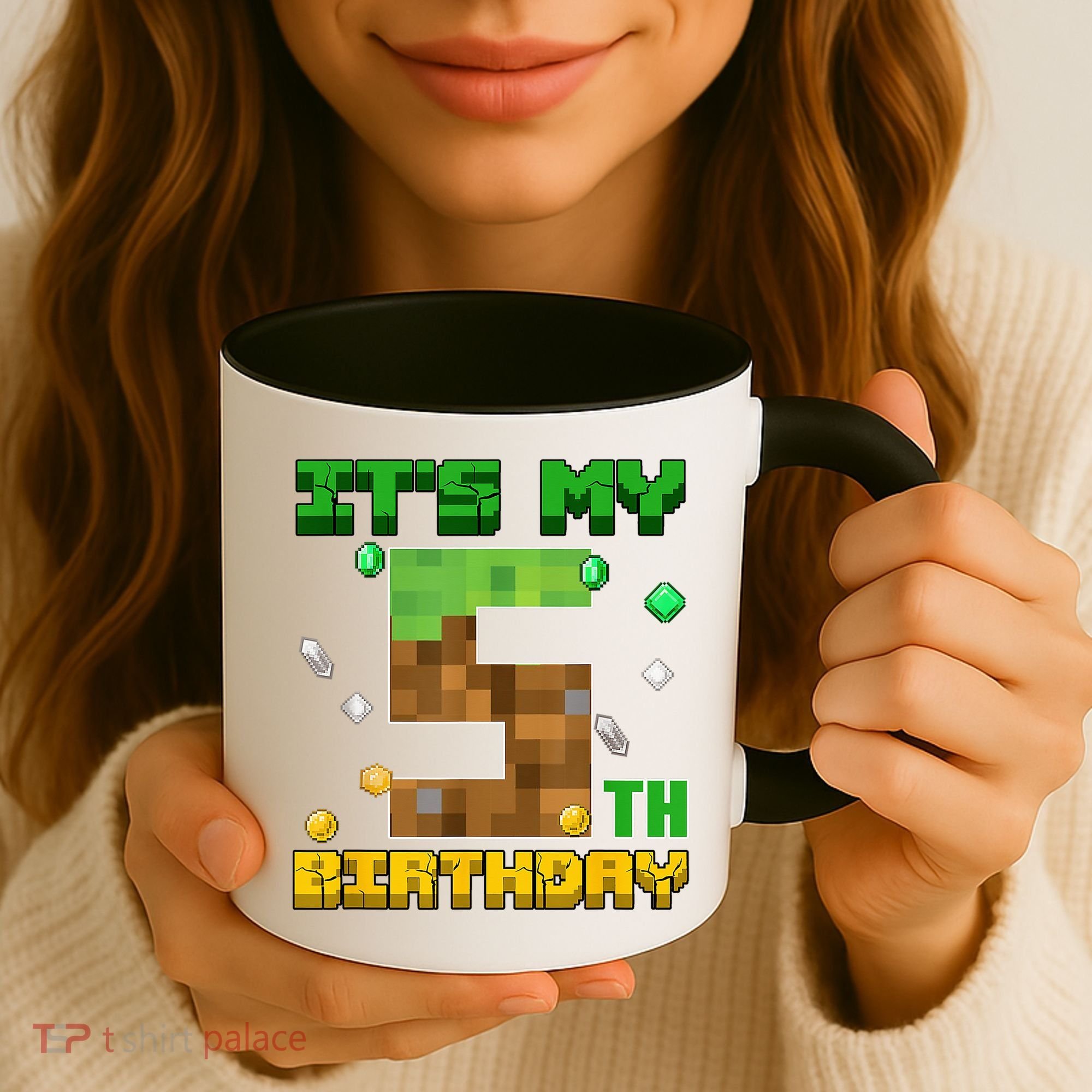 Birthday Boy It'S My 5th Birthday Gamer Pixel Number Coffee Mug