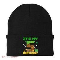 Birthday Boy It'S My 5th Birthday Gamer Pixel Number Beanie thumb 0