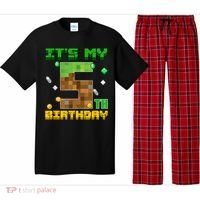 Birthday Boy It'S My 5th Birthday Gamer Pixel Number Pajama Set thumb 0
