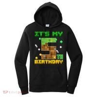 Birthday Boy It'S My 5th Birthday Gamer Pixel Number Women's Hoodie thumb 0