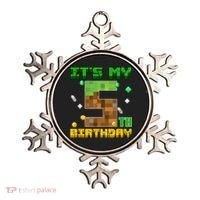 Birthday Boy It'S My 5th Birthday Gamer Pixel Number Ornament thumb 0