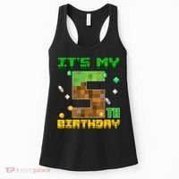 Birthday Boy It'S My 5th Birthday Gamer Pixel Number Women's Tank Top thumb 0