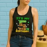 Birthday Boy It'S My 5th Birthday Gamer Pixel Number Women's Tank Top thumb 2