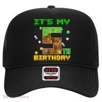 Birthday Boy It'S My 5th Birthday Gamer Pixel Number Hat thumb 0
